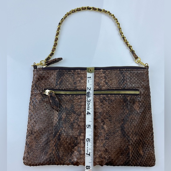 Brown Snakeskin Print Chain Strap Bag N219-35 - Picture 7 of 7